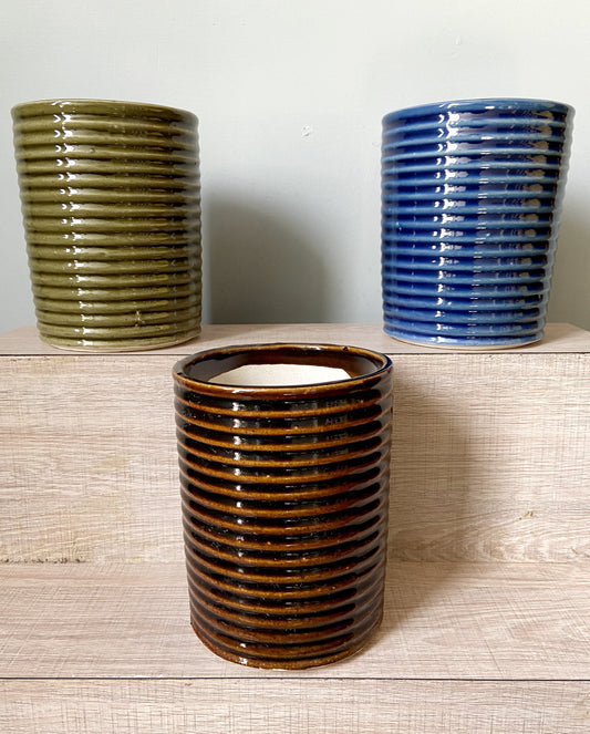 concentric, circular pot, long pot, ceramic planter
