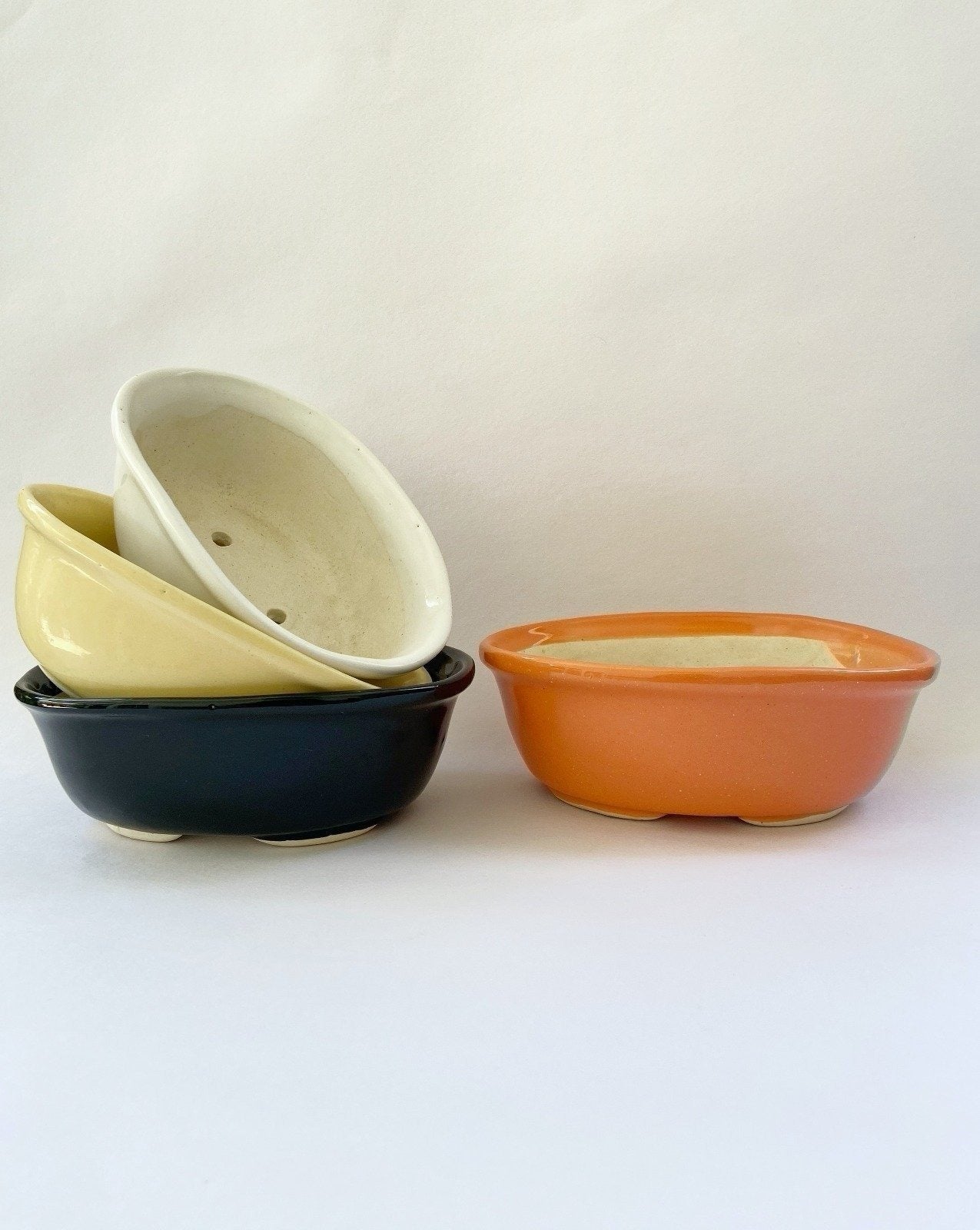 Pie tray, ceramic, yellow, peach