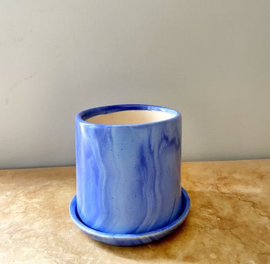 ceramic, blue, lagoon, office table, desk, table pot